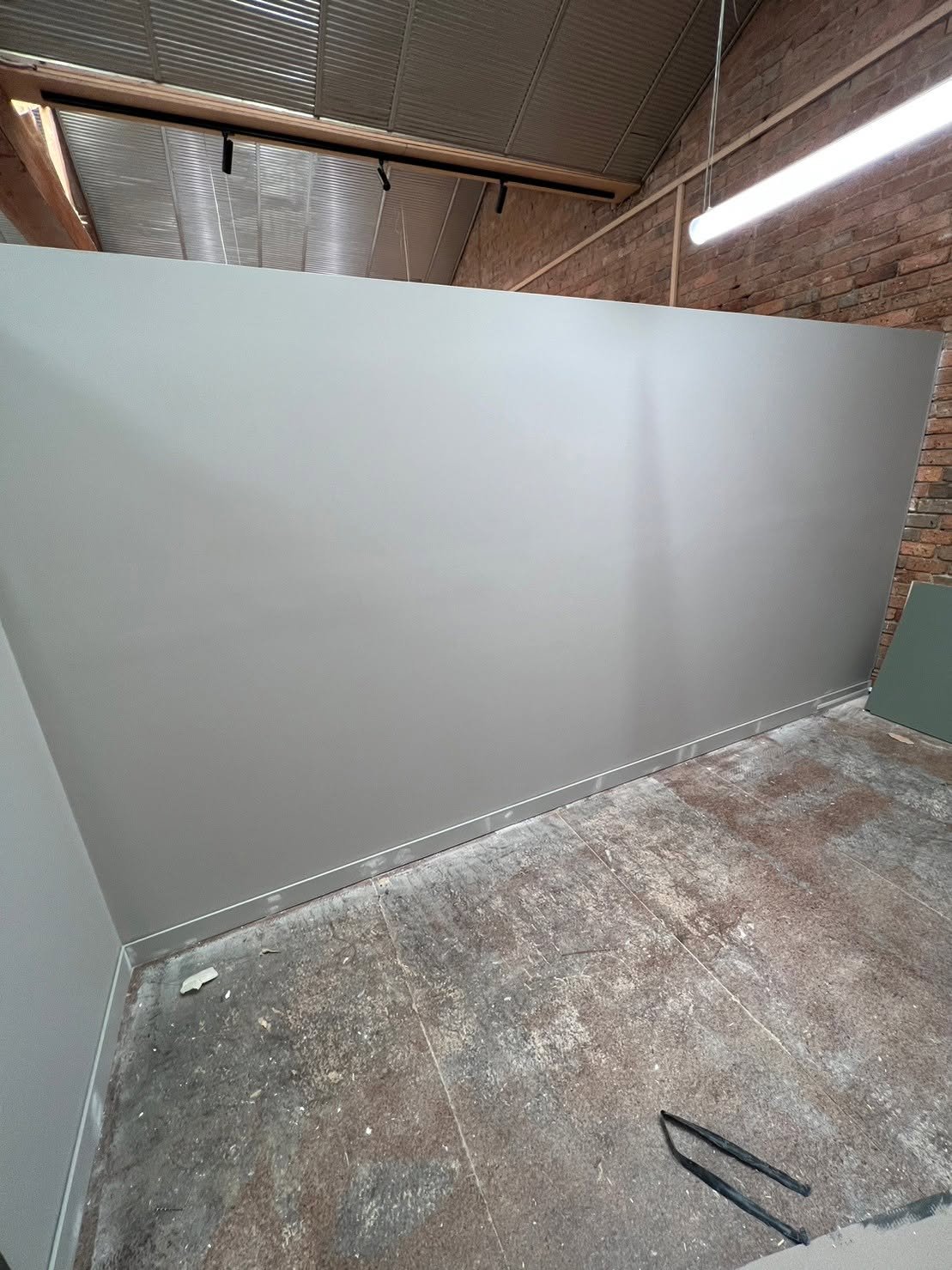 Plaster patch, painted